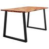 vidaXL Table &agrave; manger 140x80x75 cm bois d'acacia solide &agrave; bord vif