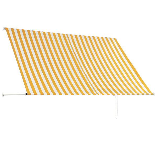 vidaXL Auvent r&eacute;tractable 250x150 cm Jaune et blanc