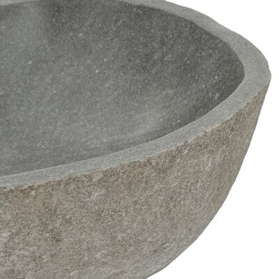 vidaXL Lavabo en pierre de rivière Ovale (37-46)x(29-36) cm