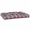 vidaXL Coussin de palette motif à carreaux rouge 120x80x12 cm tissu