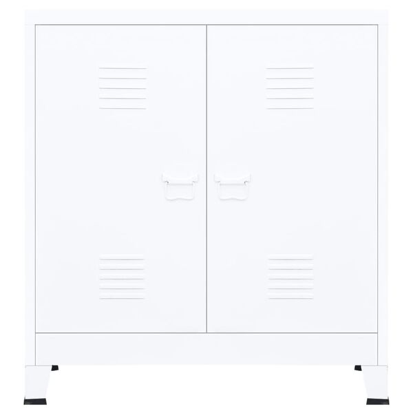 vidaXL Coffre de rangement industriel Blanc 90x40x100 cm Acier