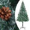 vidaXL Arbre de No&euml;l artificiel pr&eacute;-&eacute;clair&eacute;/boules pommes de pin 180cm