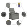 vidaXL Fauteuil de massage inclinable gris fonc&eacute; tissu