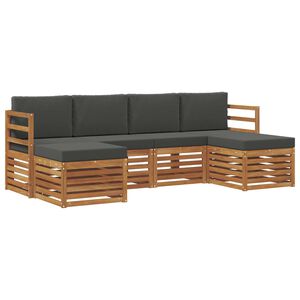 vidaXL Ensembles de canap&eacute;s avec coussin 6 pcs Naturel et Anthracite