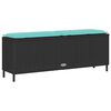 vidaXL Banc de jardin avec coussin noir 110x30x40,5 cm résine tressée