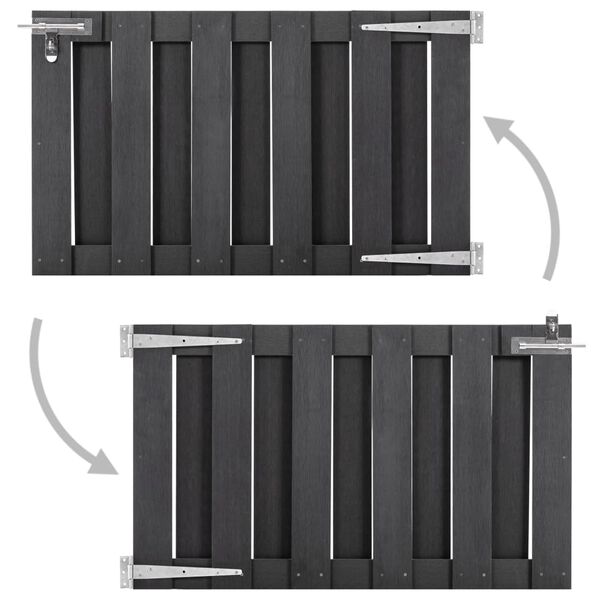 vidaXL Portillon WPC 100x60 cm Gris
