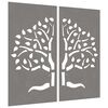 vidaXL Décorations murales jardin 2 pcs 105x55 cm design d'arbre