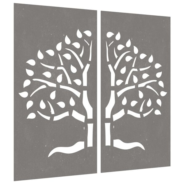 vidaXL Décorations murales jardin 2 pcs 105x55 cm design d'arbre