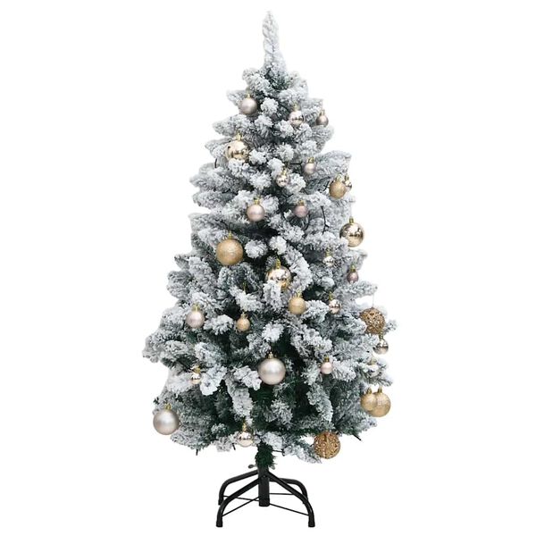 vidaXL Sapin de No&euml;l artificiel articul&eacute; 150 LED et boules 150 cm