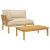 vidaXL Ensemble de Canap&eacute;s Uni 2 pcs Beige Bois d'Acacia Massif