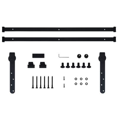 vidaXL Kit mini de porte d'armoire coulissante Acier au carbone 183 cm