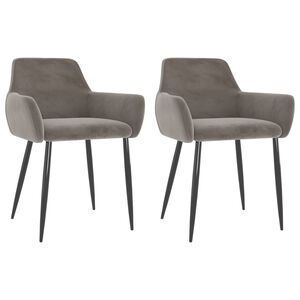 vidaXL Chaises à manger lot de 2 Gris clair Velours