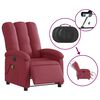 vidaXL Fauteuil de massage inclinable électrique rouge bordeaux tissu