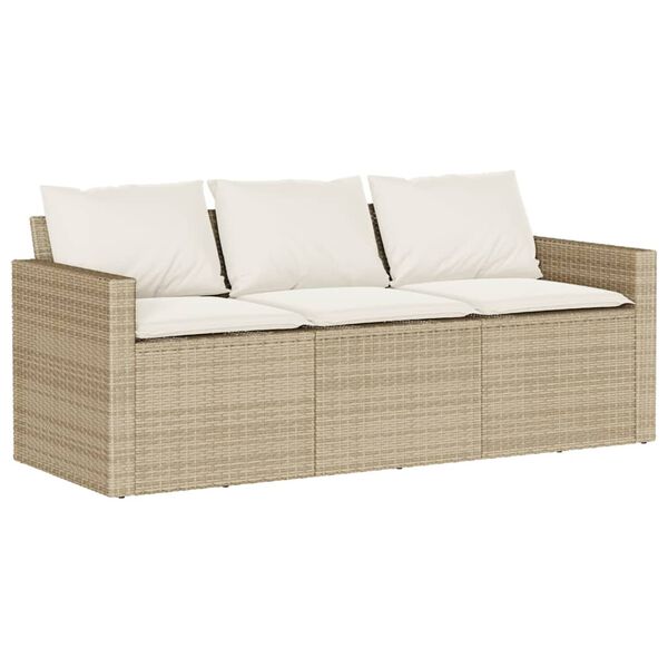 vidaXL Salon de jardin avec coussins 6 pcs beige r&eacute;sine tress&eacute;e