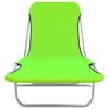 vidaXL Chaises longues pliables lot de 2 Acier et tissu Vert