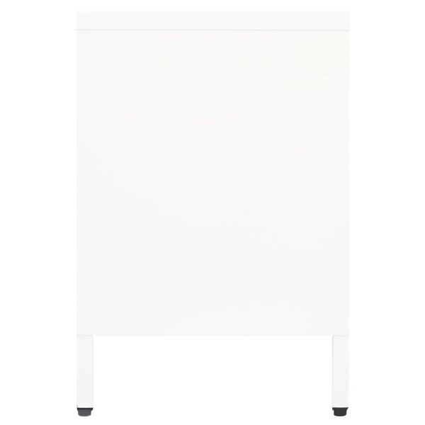 vidaXL Meuble TV Blanc 105x35x52 cm Acier et verre
