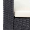 vidaXL Canap&eacute; simple de jardin avec coussins R&eacute;sine tress&eacute;e Noir