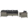 vidaXL Salon de jardin 5 pcs avec coussins Gris R&eacute;sine tress&eacute;e