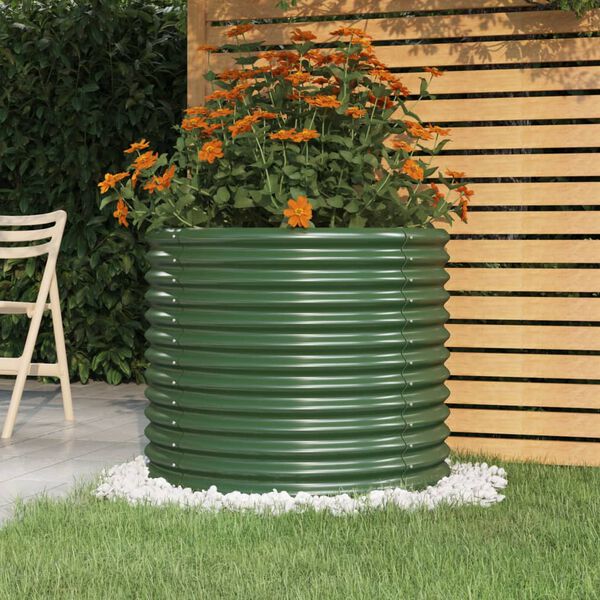 vidaXL Jardinière de jardin Acier galvanisé 80x80x68 cm Vert