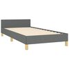 vidaXL Cadre de lit sans matelas gris foncé double tissu