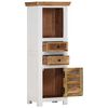 vidaXL Buffet haut Marron/blanc 40x30x110cm Bois de manguier/ d'acacia