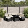 vidaXL Salon de jardin 8 pcs avec coussins noir r&eacute;sine tress&eacute;e