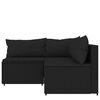 vidaXL Salon de jardin 3 pcs avec coussins Noir R&eacute;sine tress&eacute;e