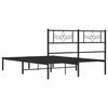 vidaXL Cadre de lit m&eacute;tal sans matelas avec t&ecirc;te de lit noir 150x200cm