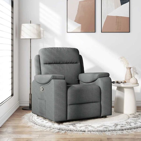 vidaXL Fauteuil inclinable Gris fonc&eacute; Tissu