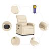 vidaXL Fauteuil inclinable de massage crème tissu