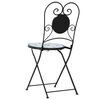 vidaXL Chaises de bistro pliables lot de 2 bleu et blanc c&eacute;ramique