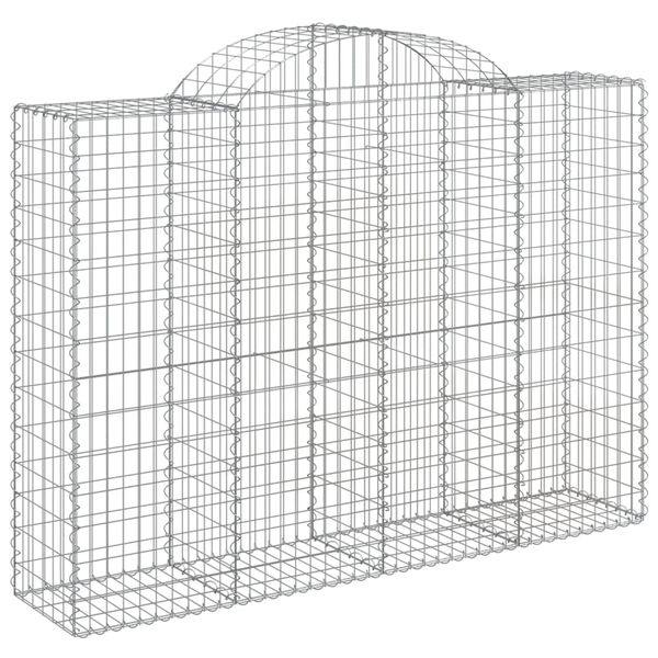 vidaXL Paniers &agrave; gabions arqu&eacute;s 3 pcs 200x50x140/160 cm Fer galvanis&eacute;