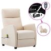 vidaXL Fauteuil électrique de massage crème tissu