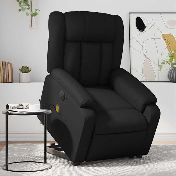 vidaXL Fauteuil inclinable de massage &eacute;lectrique noir similicuir