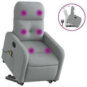 vidaXL Fauteuil inclinable de massage gris clair tissu