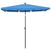 vidaXL Parasol de jardin avec m&acirc;t 210x140 cm Bleu azur&eacute;