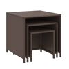 vidaXL Tables gigognes 3 pcs marron résine tressée