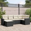 vidaXL Salon de jardin 6 pcs avec coussins noir r&eacute;sine tress&eacute;e