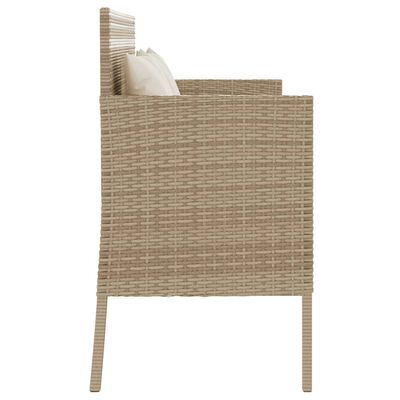 vidaXL Banc de jardin avec coussins beige résine tressée