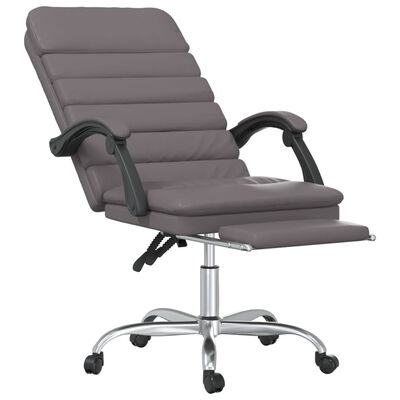 vidaXL Fauteuil de massage inclinable de bureau gris similicuir