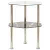 vidaXL Table 2 niveaux Transparent et noir 38x38x50cm Verre trempé