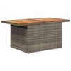 vidaXL Table de jardin gris 100x55x73 cm r&eacute;sine tress&eacute;e et bois acacia