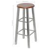 vidaXL Tabourets de bar lot de 4 argent&eacute; et marron MDF