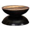 vidaXL Table basse Bois de r&eacute;cup&eacute;ration massif Base noire 60x60x33 cm