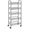 vidaXL Chariot de cuisine &agrave; 5 niveaux Gris 46x26x105 cm Fer