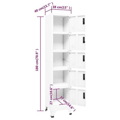 vidaXL Armoire à casiers Blanc 38x40x180 cm Acier