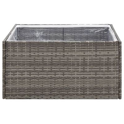 vidaXL Jardinière Gris 80x80x40 cm Résine tressée