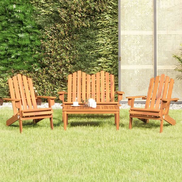 vidaXL Ensemble de salon de jardin Adirondack 4 pcs bois acacia solide