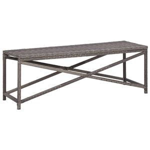 vidaXL Banc de jardin 120 cm R&eacute;sine tress&eacute;e Gris