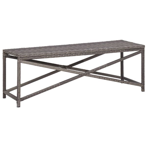vidaXL Banc de jardin 120 cm R&eacute;sine tress&eacute;e Gris